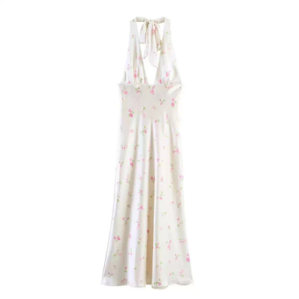 ZARA Summer Sexy Backless Lace Up Waist Dress